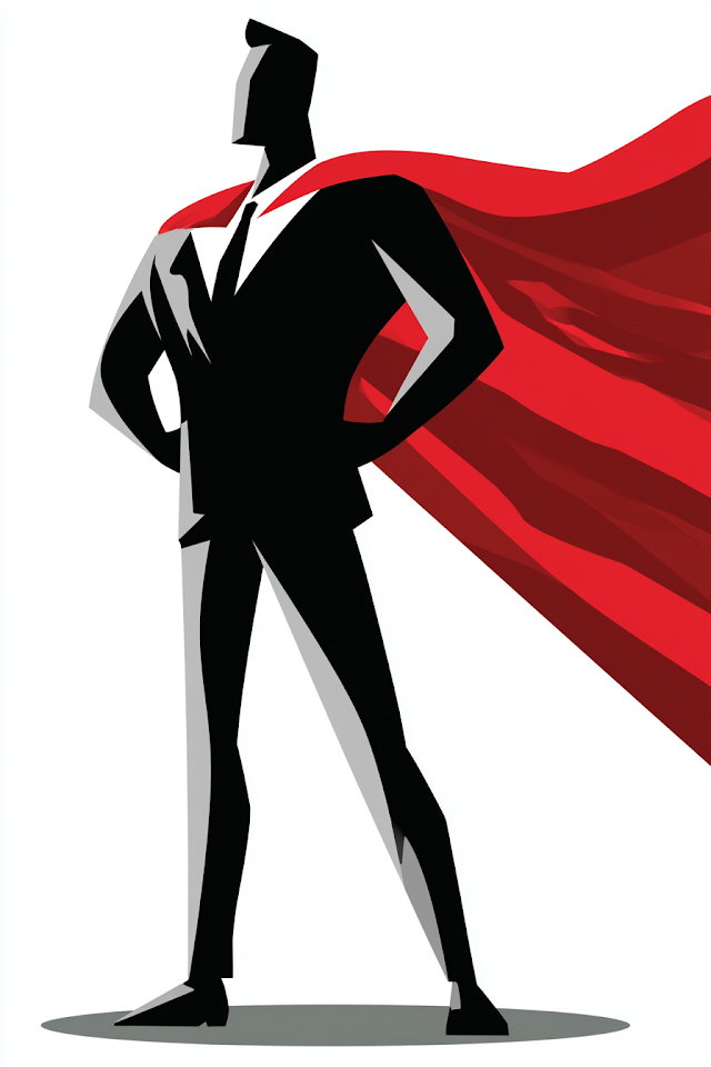 Faceless Superhero Businessman Vector Illustration