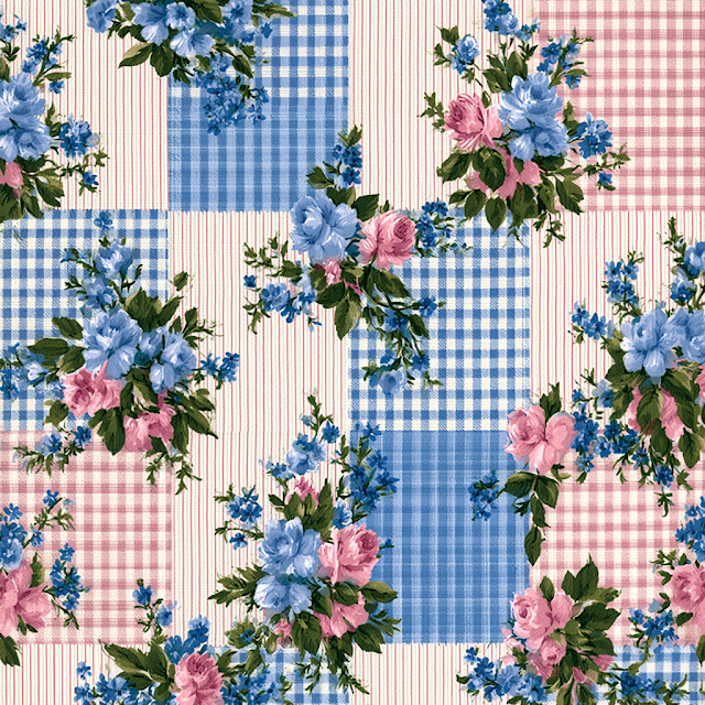 Floral Plaid Patchwork Pattern