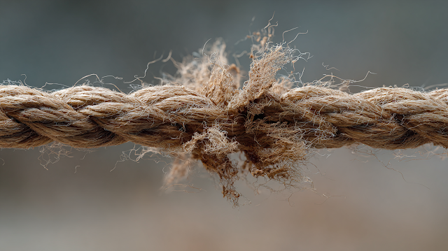 Frayed Rope on the Brink of Breakage