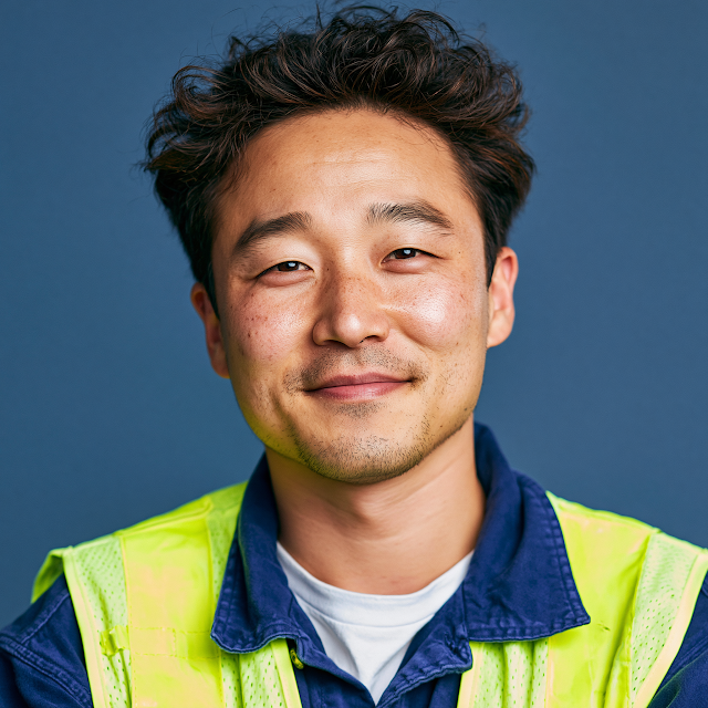 Friendly Korean Male in Safety Vest