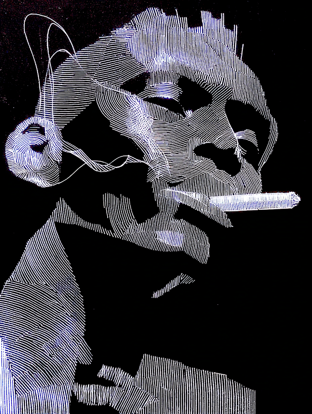 Futuristic Portrait of an African Man Smoking in 2387