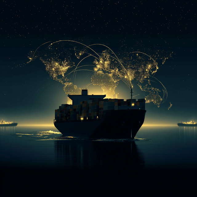 Global Trade Network at Night
