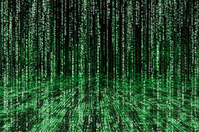 Glowing Green Digital Code Rain in Cyberpunk Aesthetic