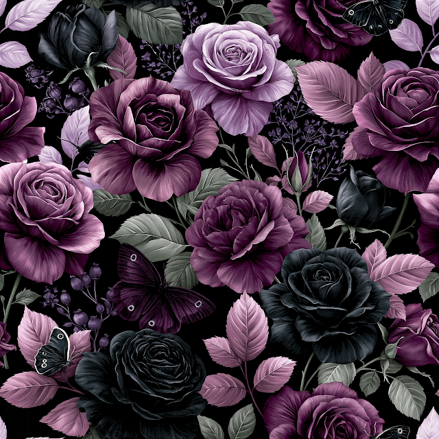 Gothic Botanical Floral Pattern