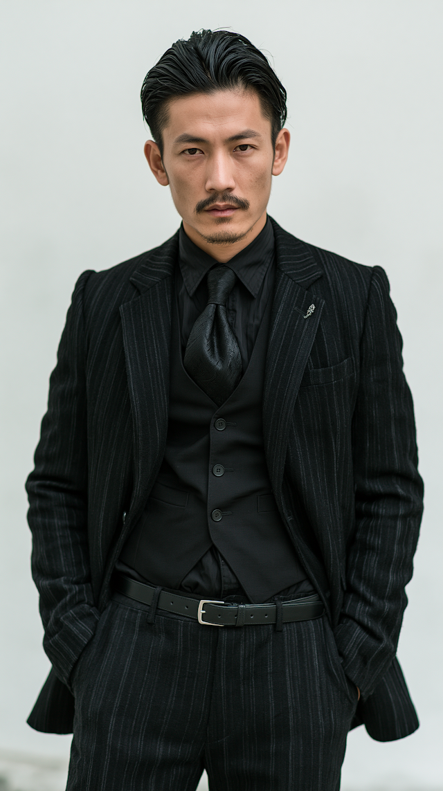 Gothic Rock Gentleman Portrait of a Taiwanese Man in Formal Attire