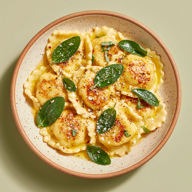 Gourmet Ravioli with Browned Butter and Sage