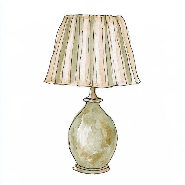 Hand-Drawn Table Lamp Illustration