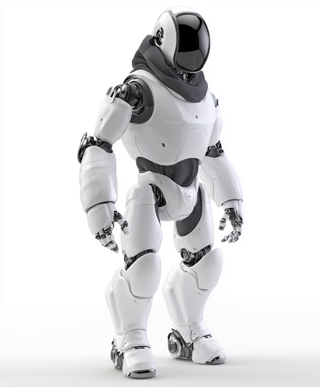Humanoid Companion Robot: Elegant Industrial Design