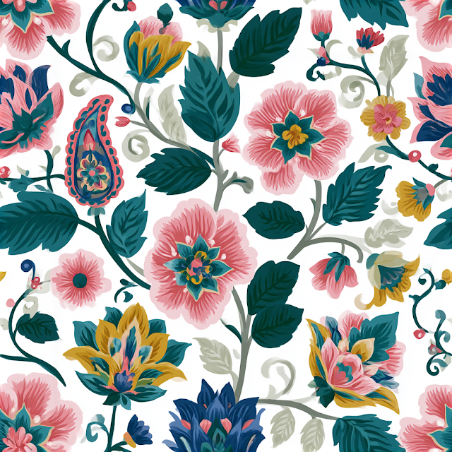 Intricate Jacobean Floral Pattern