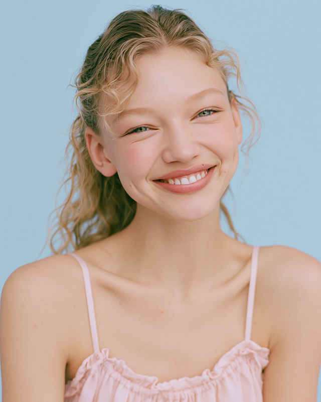 Joyful Beauty Portrait of a Young Woman