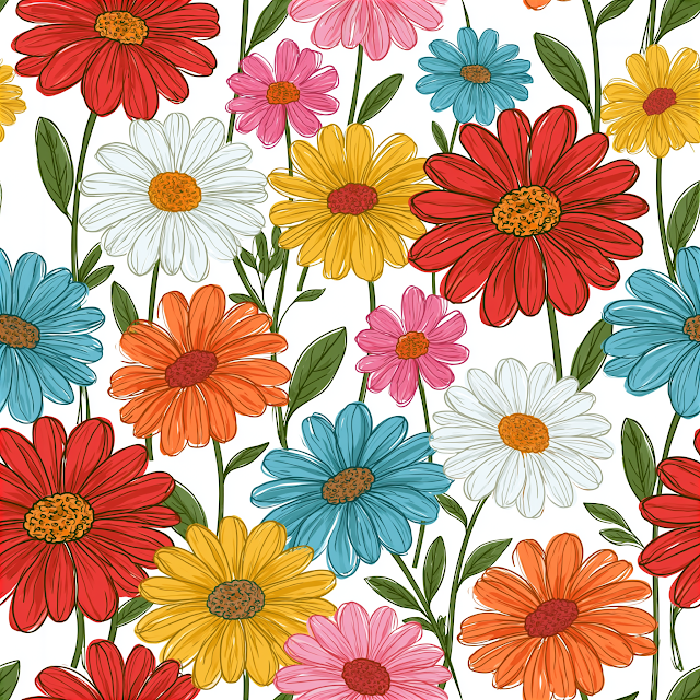 Joyful Floral Wrapping Paper Pattern