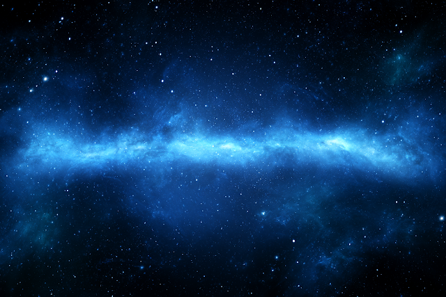 Luminous Electric-Blue Nebula in Deep Space