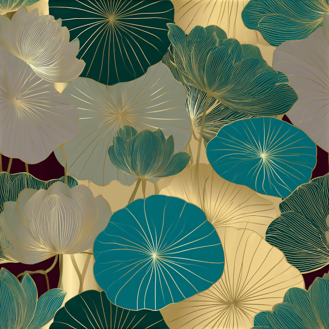 Luxurious Botanical Lotus Pattern