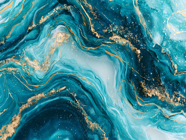 Luxurious Ocean-Inspired Abstract Resin Art