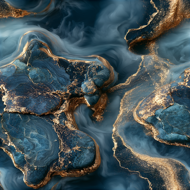 Luxury Indigo Blue Marble Abstract Texture