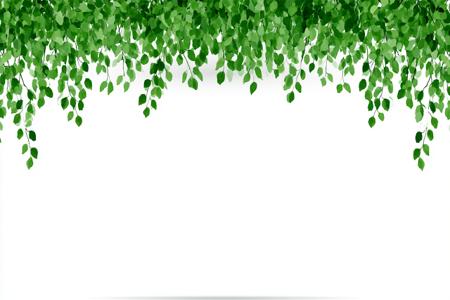 Minimal Botanical Border Design with Fresh Green Leaves