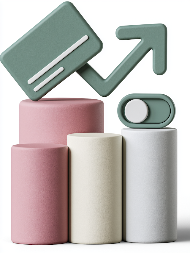 Minimalist 3D Financial Icons Composition