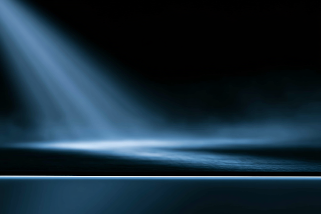 Minimalist Abstract Stage with Blue Light