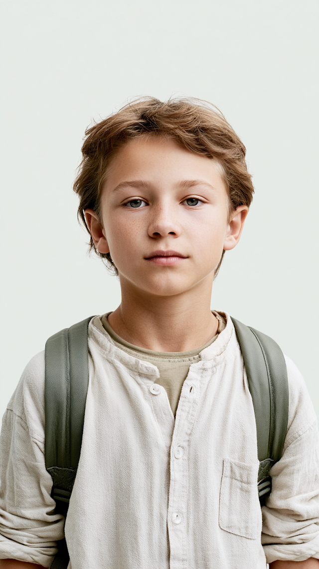Minimalist Back to School Portrait of a Child