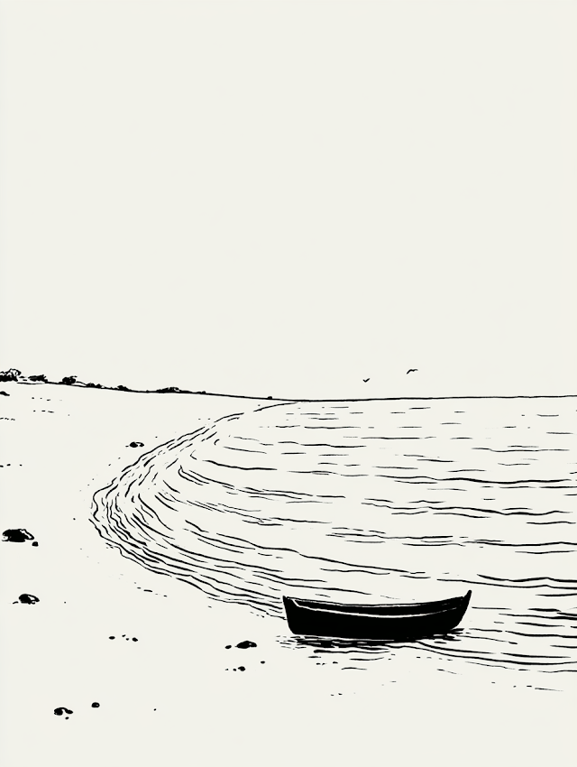 Minimalist Biblical Seashore Landscape
