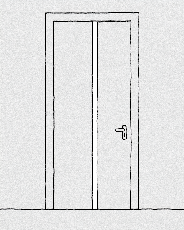 Minimalist Closed Door Illustration