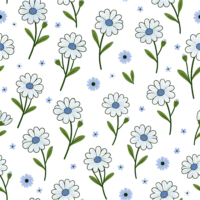 Minimalist Daisy Floral Pattern