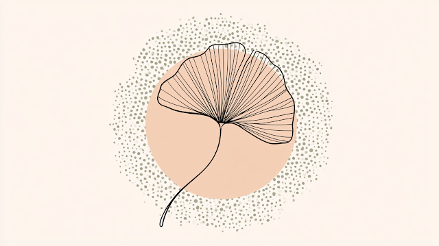 Minimalist Ginkgo Leaf Illustration