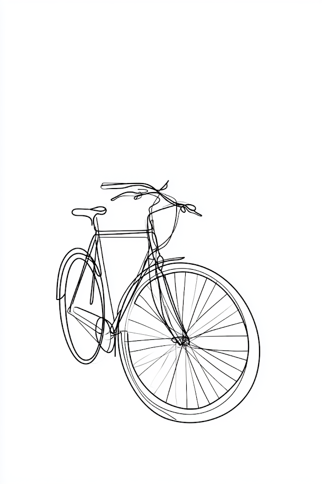 Minimalist One-Line Bicycle Art