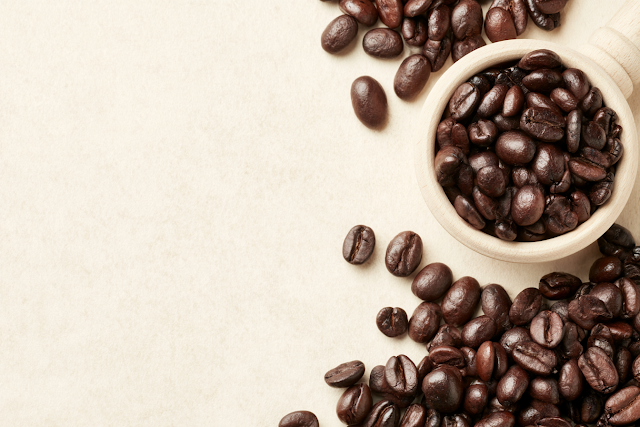 Minimalist Overhead Still Life of Roasted Coffee Beans