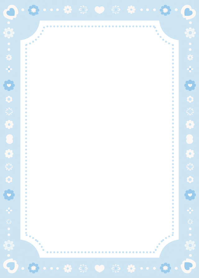 Minimalist Vector Frame in Soft Blue