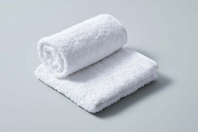 Minimalist White Terry Cloth Hand Towel