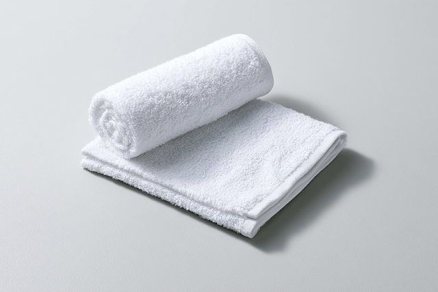 Minimalist White Terry Cloth Hand Towel