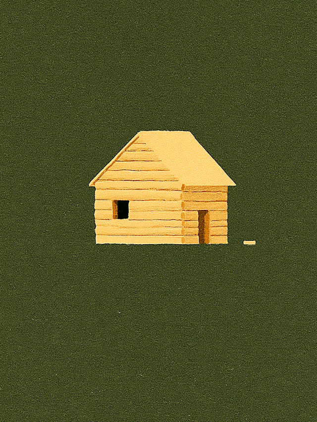Minimalist Wooden Log House