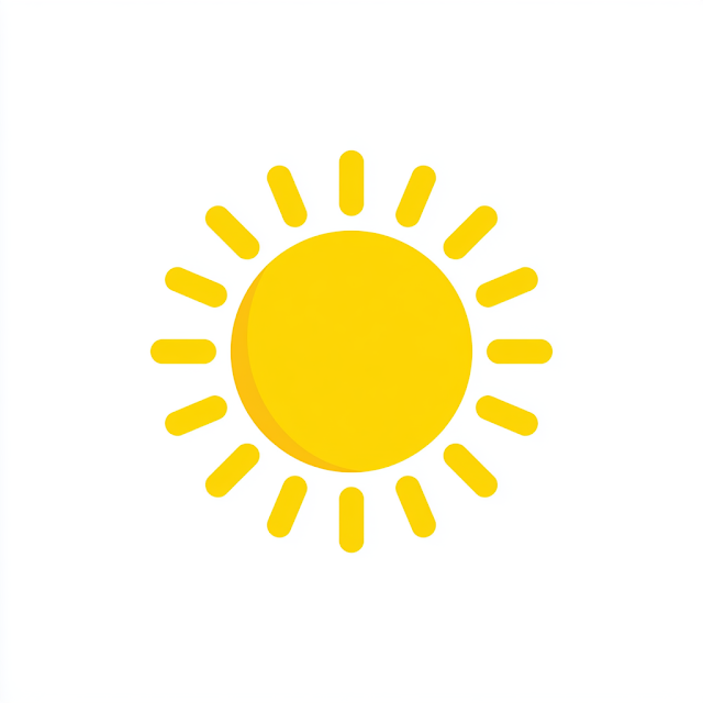 Minimalist Yellow Sun Icon