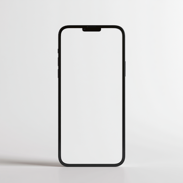 Minimalistic Smartphone on White Surface