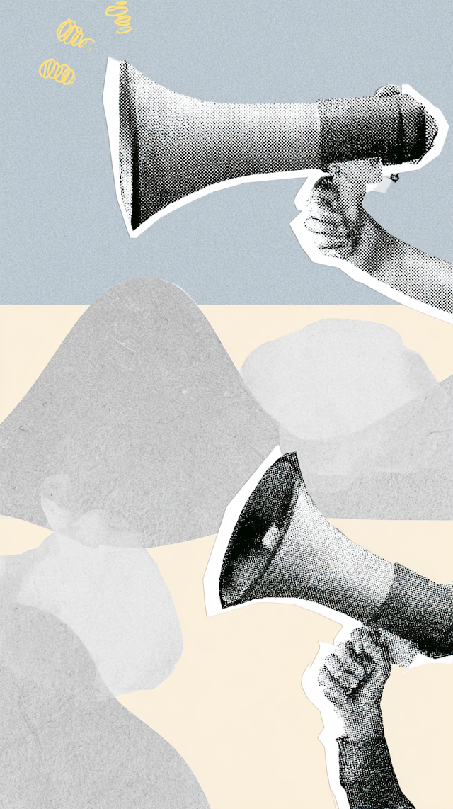 Modern Minimalist Megaphone Collage