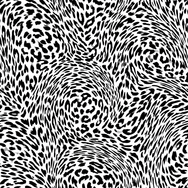 Monochrome Swirling Animal Print Pattern