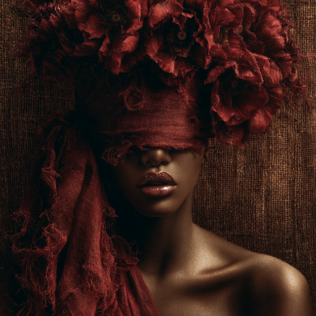 Mysterious Elegance: Portrait of a Black Woman in Chiaroscuro Light