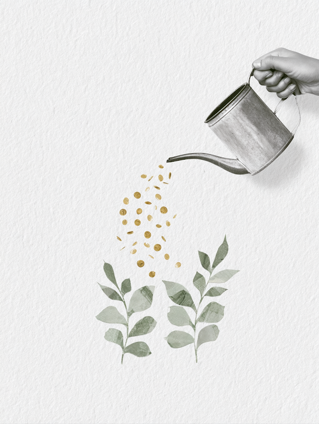 Nurturing Financial Growth: A Minimalist Collage Concept