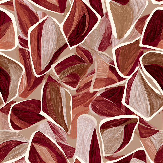 Organic Leaf and Petal Pattern in Warm Tones