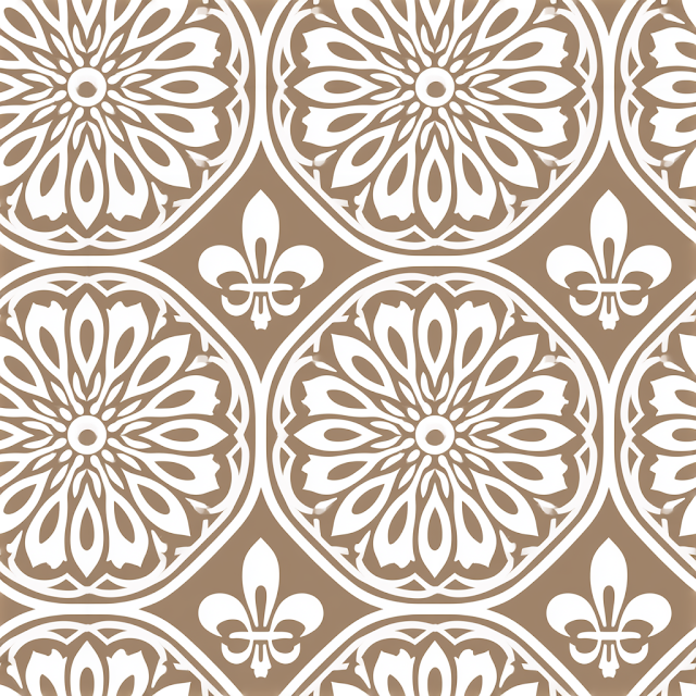Ornamental Tile Pattern with Floral Motifs