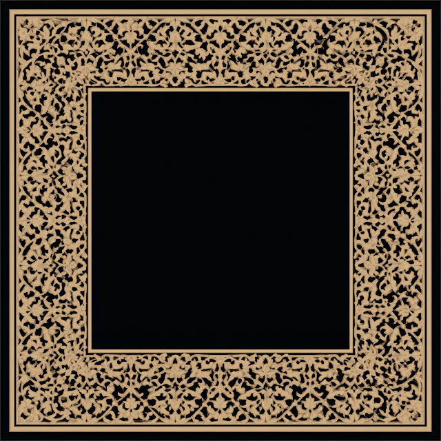 Ornate Vintage Decorative Frame in Gold and Black