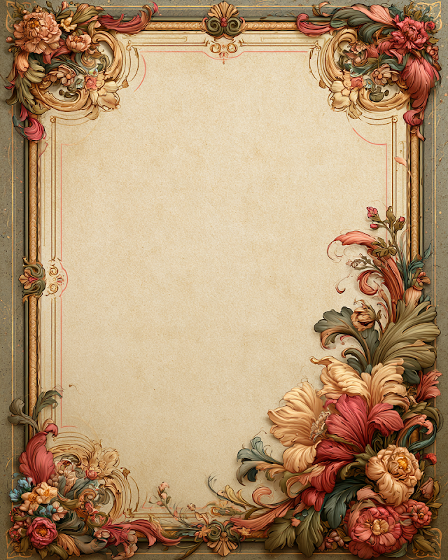 Ornate Vintage Invitation Template with Floral Design