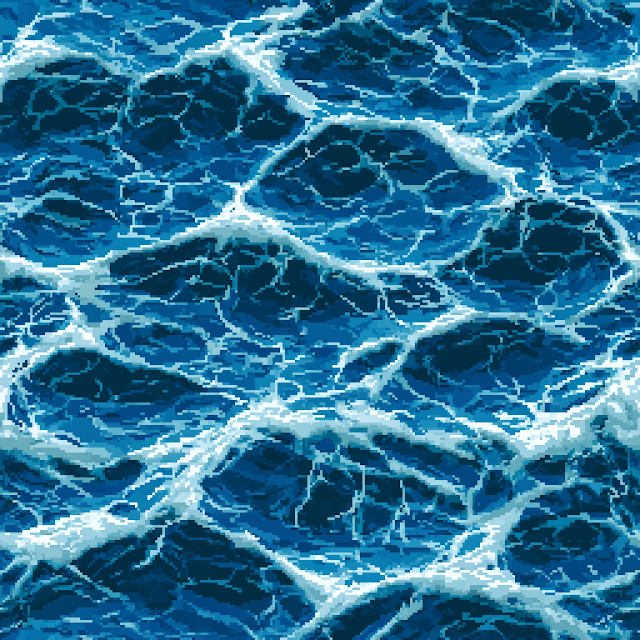 Pixel Art Water Texture Map