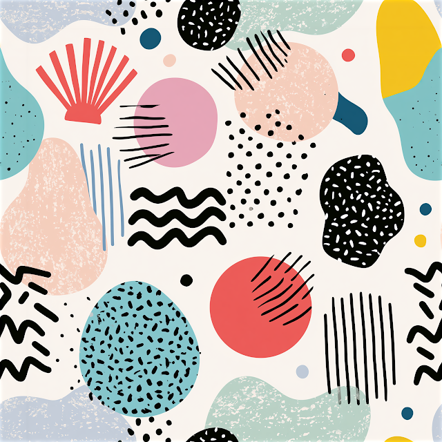 Playful Memphis Style Abstract Pattern