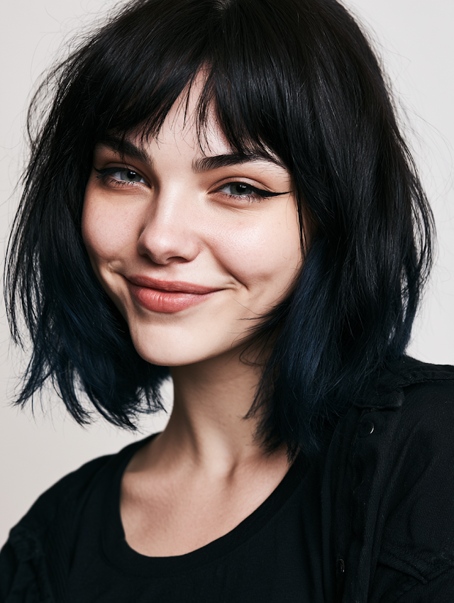 Playful Young Woman in Edgy Streetwear