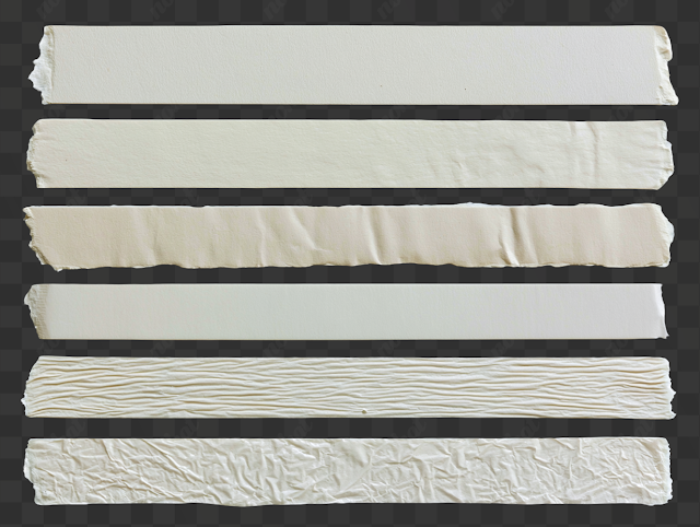PNG Adhesive Masking Tape Collection on White Background