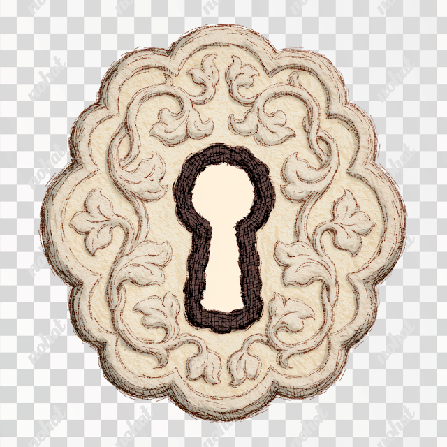PNG Antique Escutcheon Illustration with Ornate Design