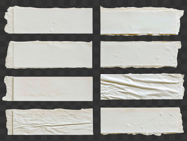 PNG Collection of Realistic Adhesive Masking Tape Strips on White Background