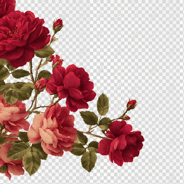 PNG Delicate Rose Border for Elegant Signage
